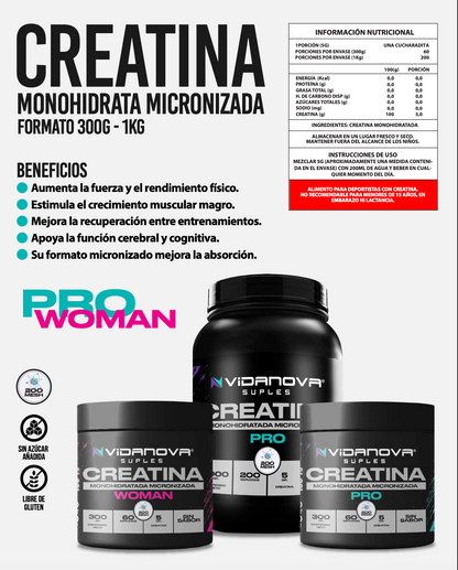 Creatina Mujer Monohidratada 300g