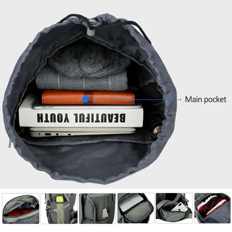 Mochila de trekking o travesías 75 litros - con cubre mochila impermeable